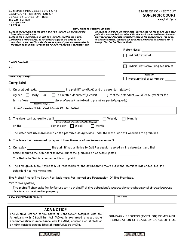 CT Complaint lapse - PDFSimpli