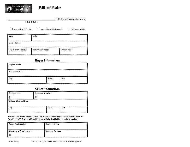 Michigan Motor Vehicle Bill of Sale Form TR 207 PDFSimpli