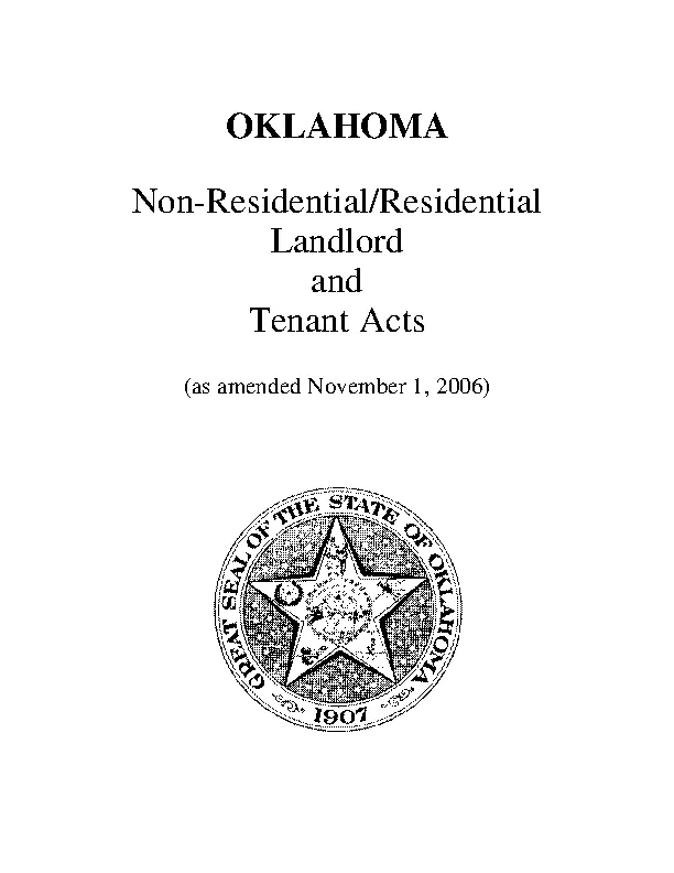 Oklahoma Landlord And Tenant Act Update