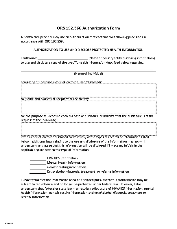 Oregon Hipaa Medical Release Form
