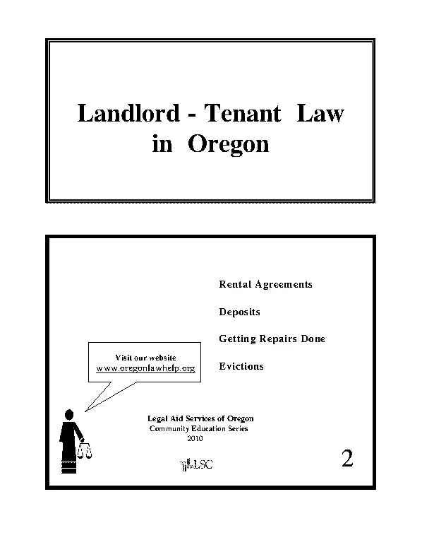 Oregon Landlord Tenant Booklet
