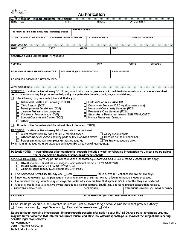 Washington Hipaa Medical Release Form