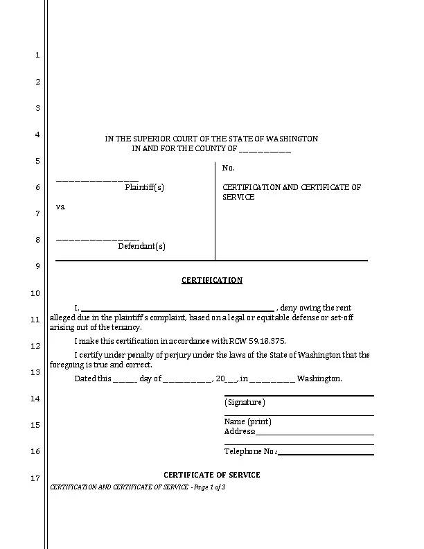 Washington State Package Of All Court Eviction Form