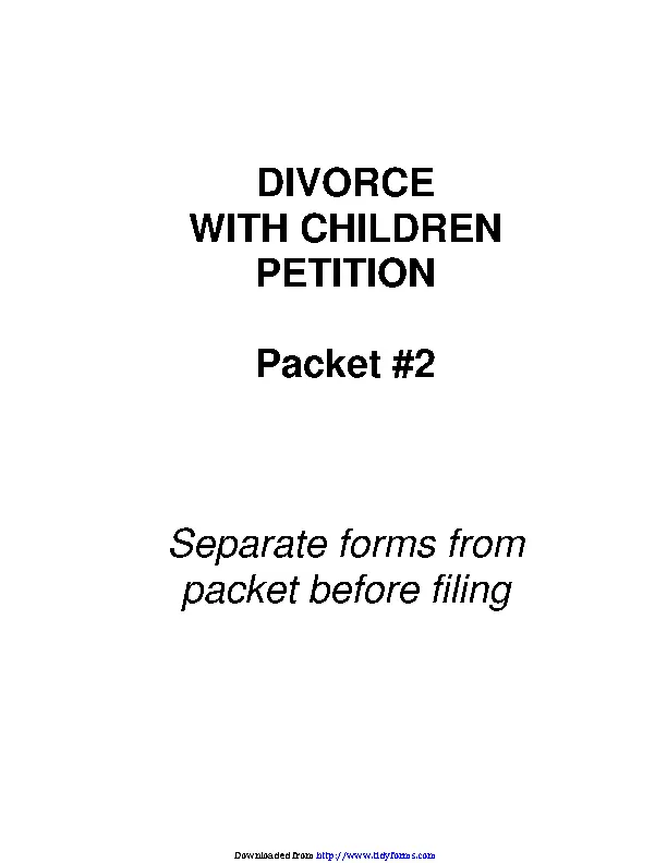 Arizona Petition Form For Divorce With Children