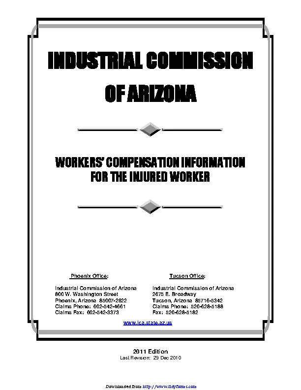 Arizona Workers Compensation Information For The Injured Worker