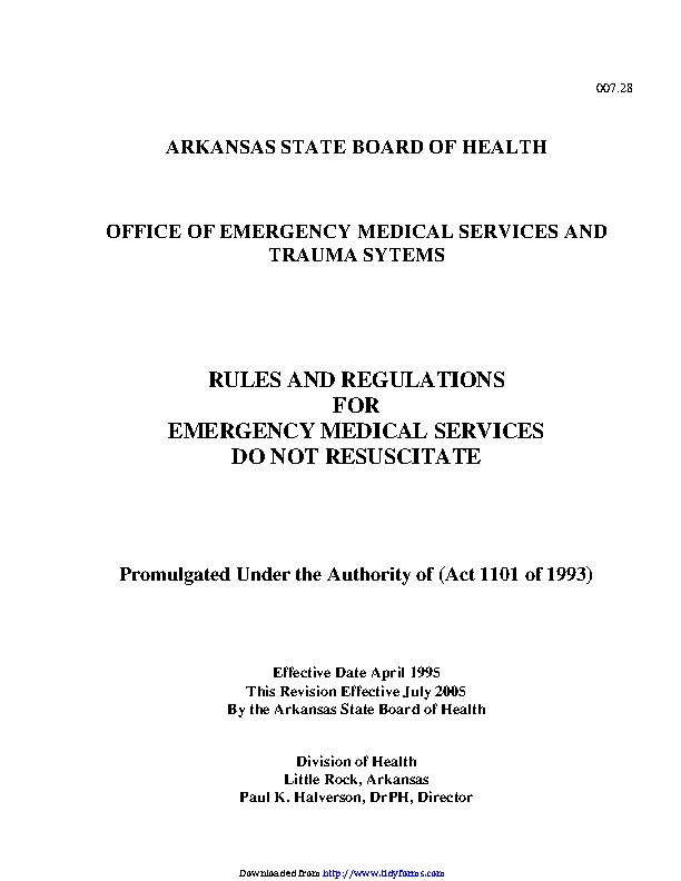 Arkansas Do Not Resuscitate Form PDFSimpli