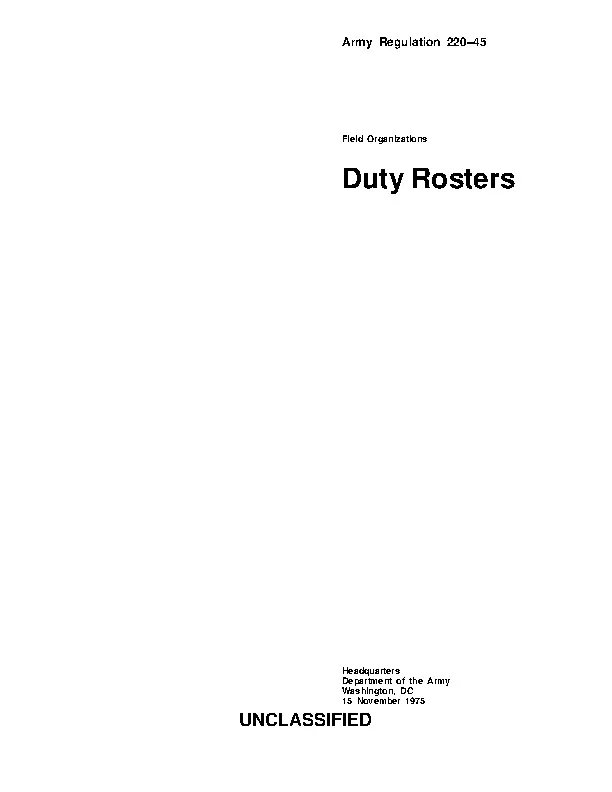 Army Duty Roster Template - PDFSimpli