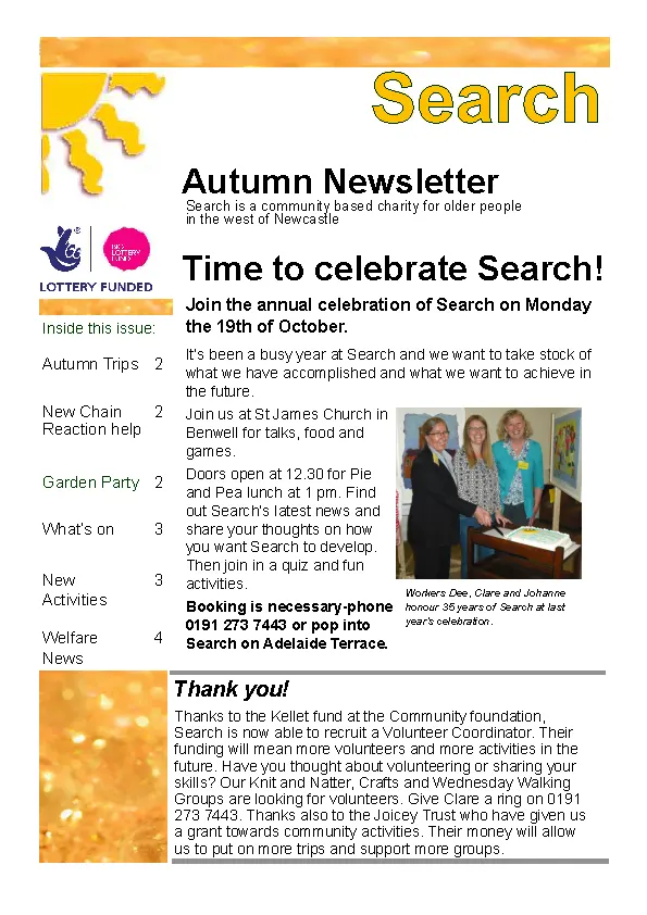 Autumn Celebration Newsletter