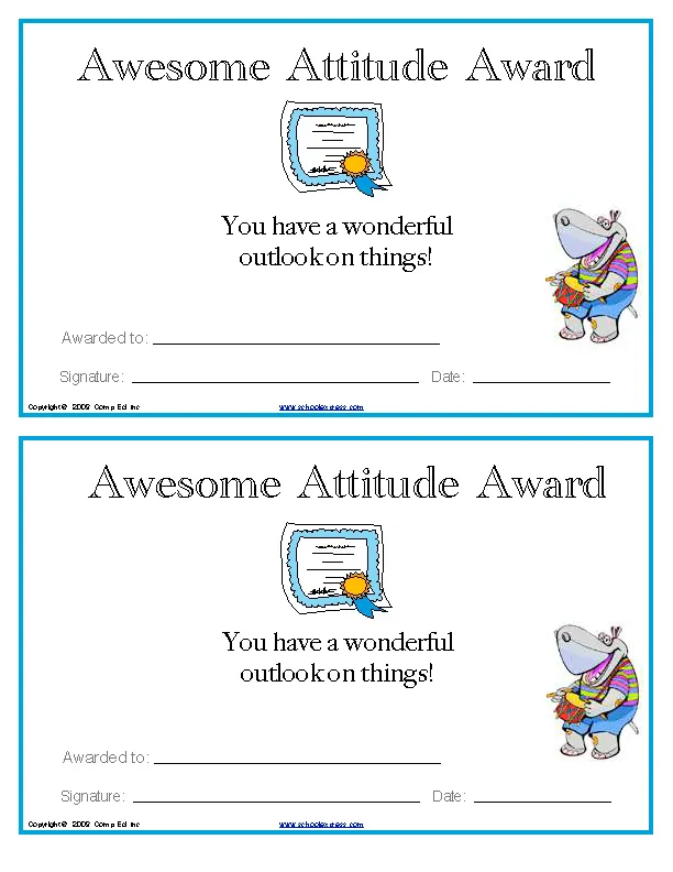 Awesome Attitude Award