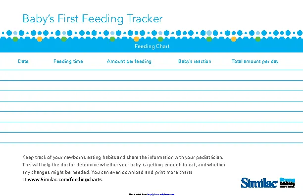 Babys First Feeding Tracker