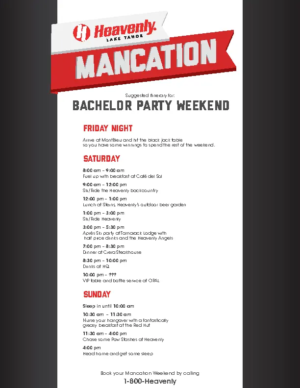 Bachelorette Weekend Itinerary Template