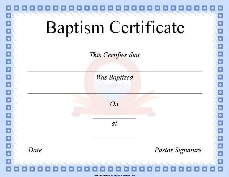 Baptism Certificate 1