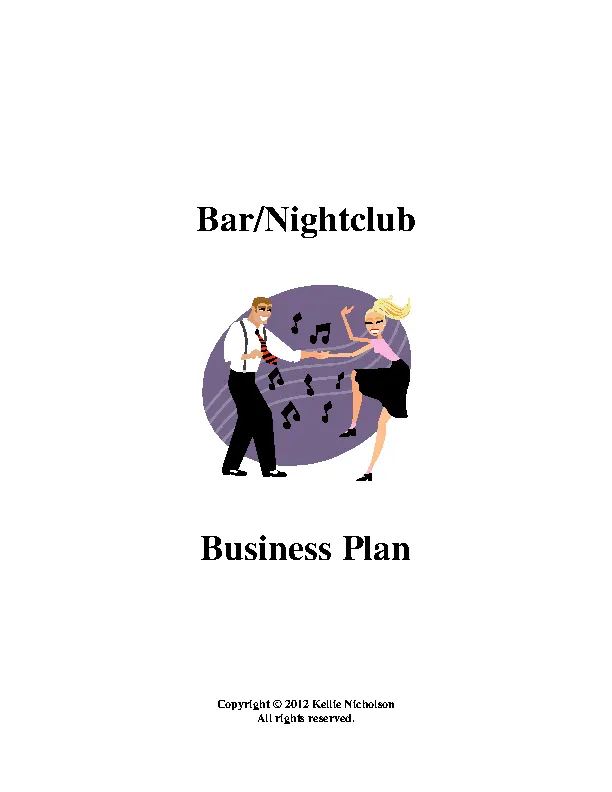 business plan bar lounge pdf