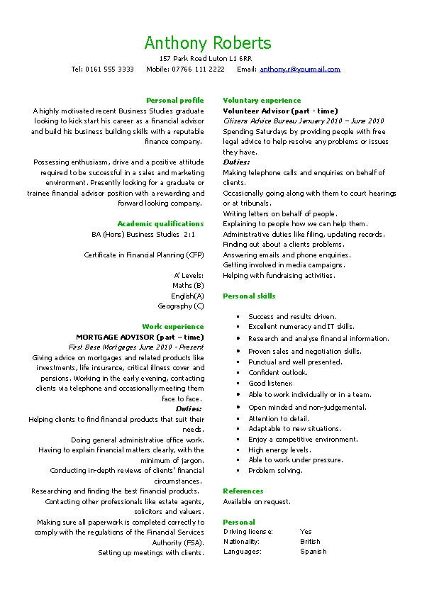 Basic Cv Example