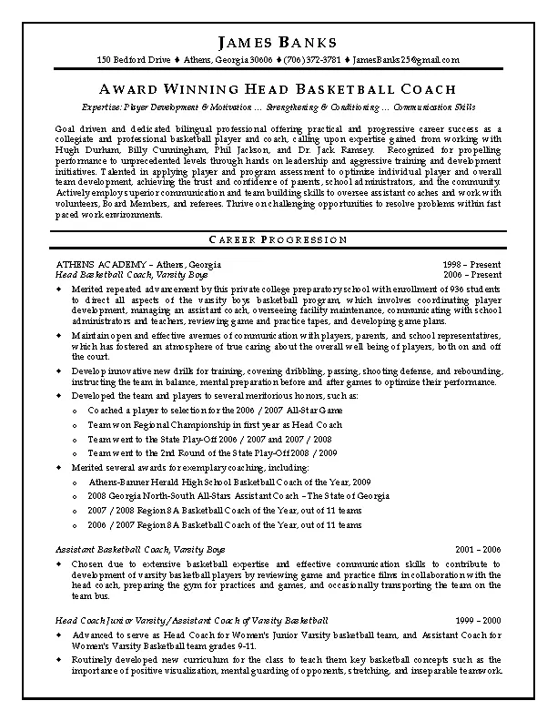 Basketball Referee Resume - PDFSimpli