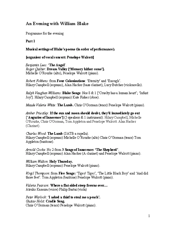 Blake Concert Programme Template PDFSimpli Blake Concert Programme Template PDFSimpli
