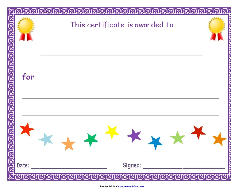 Blank Certificate Purple Theme