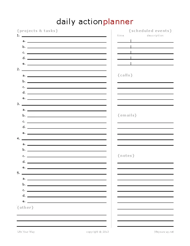 Blank Daily Planner Template - PDFSimpli