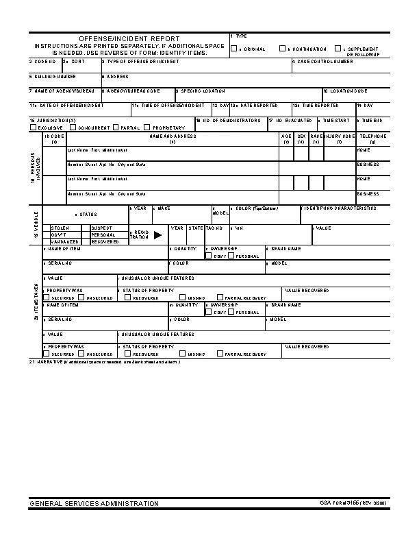 Blank Police Report Template PDFSimpli