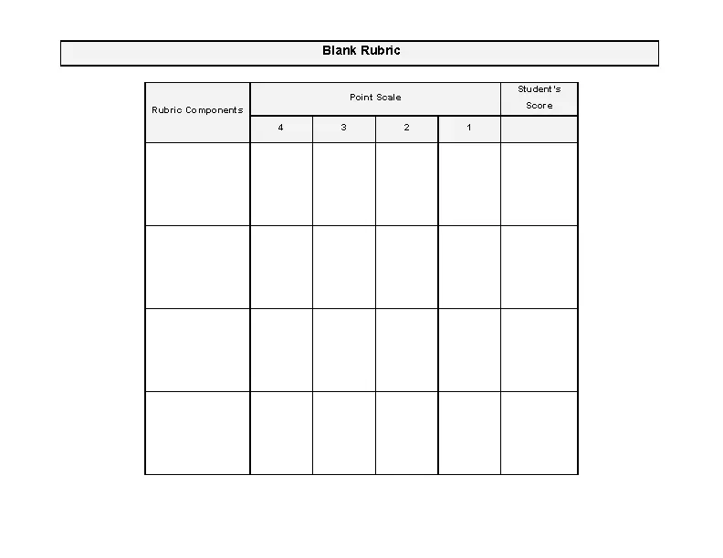 Blank Rubric - PDFSimpli