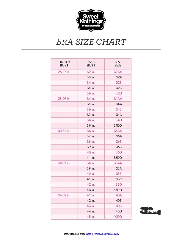 Bra Size Chart 2