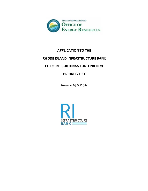Buildings Fund Project Priority List Application Template