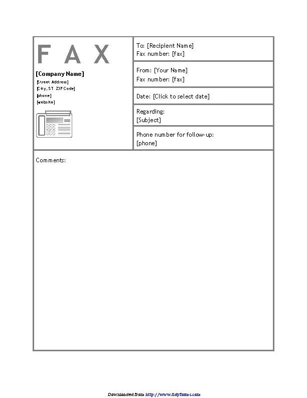 Business Fax Cover Sheet
