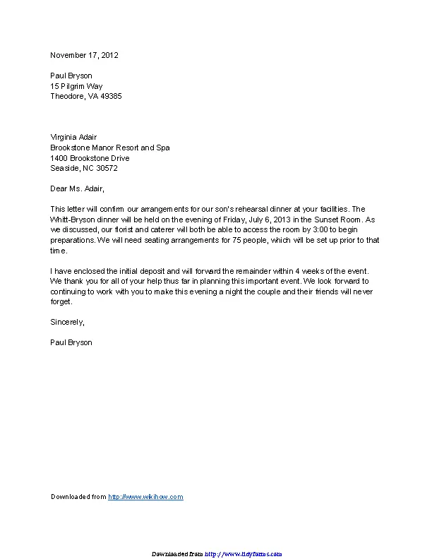 Business Formal Letter Template