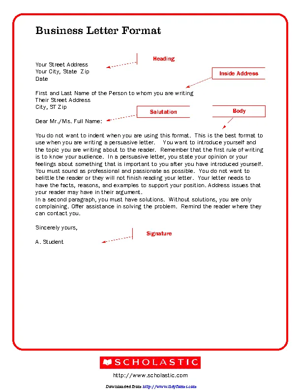 Business Letter Format PDFSimpli