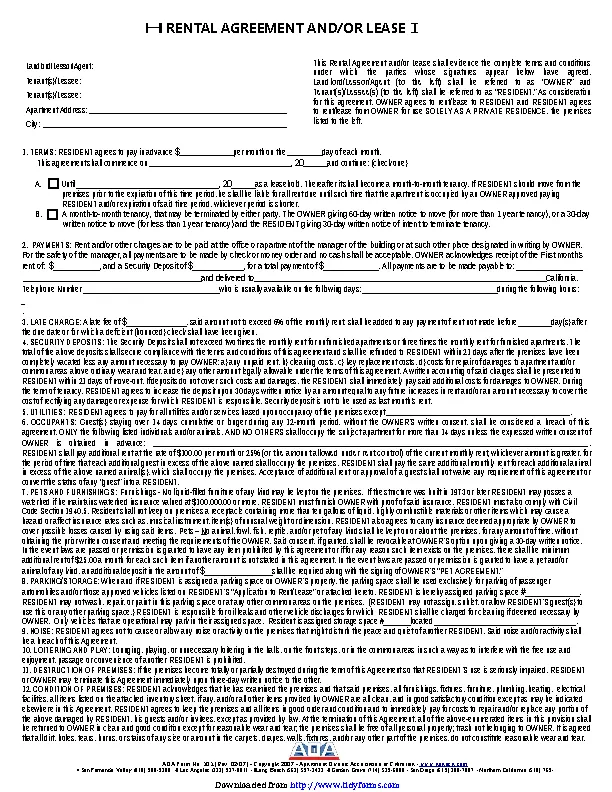 California Residential Lease Agreement 2 - PDFSimpli