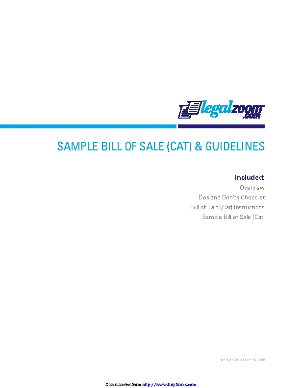 Cat Bill Of Sale 1 - PDFSimpli