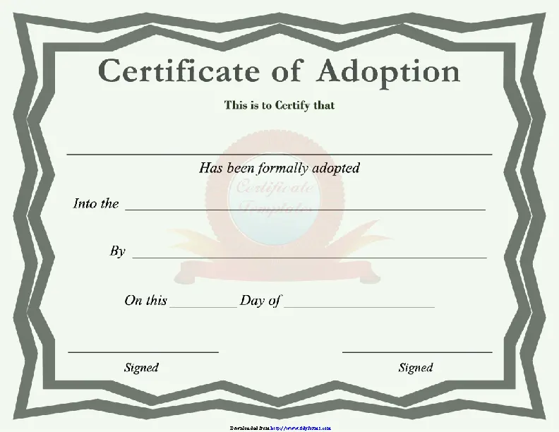 Certificate Of Adoption