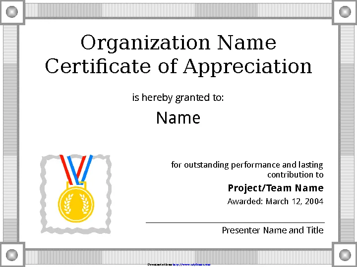Certificate Of Appreciation Template 1 - PDFSimpli