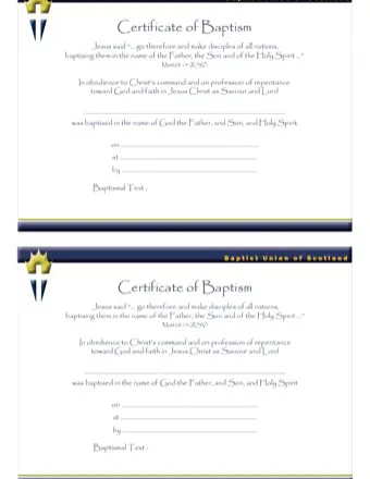 certificate of baptism template PDF