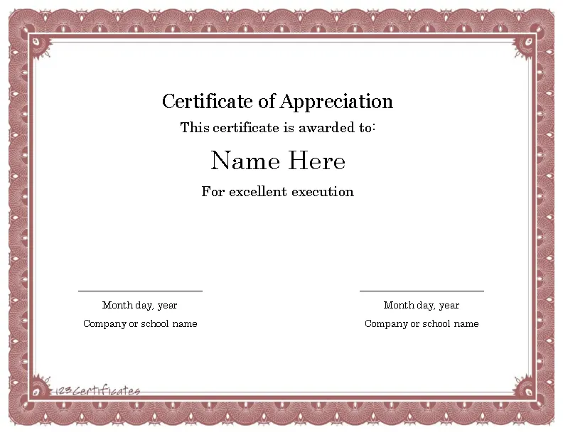 Certificate Templates For Word2