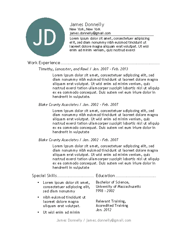 Chicago Resume Template