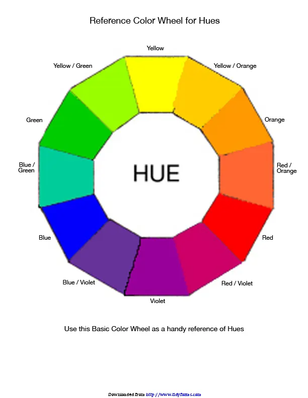 Color Wheel Reference Chart