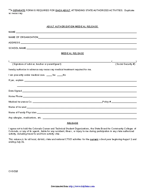 Colorado Adult Authorization Medical Release Form Pdfsimpli 1924