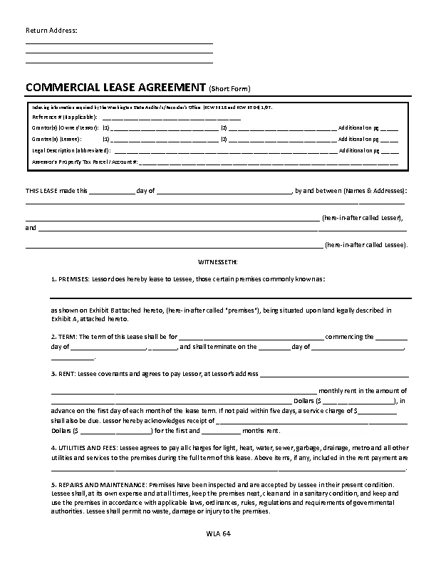 Commercial Land Lease Agreement Template PDFSimpli