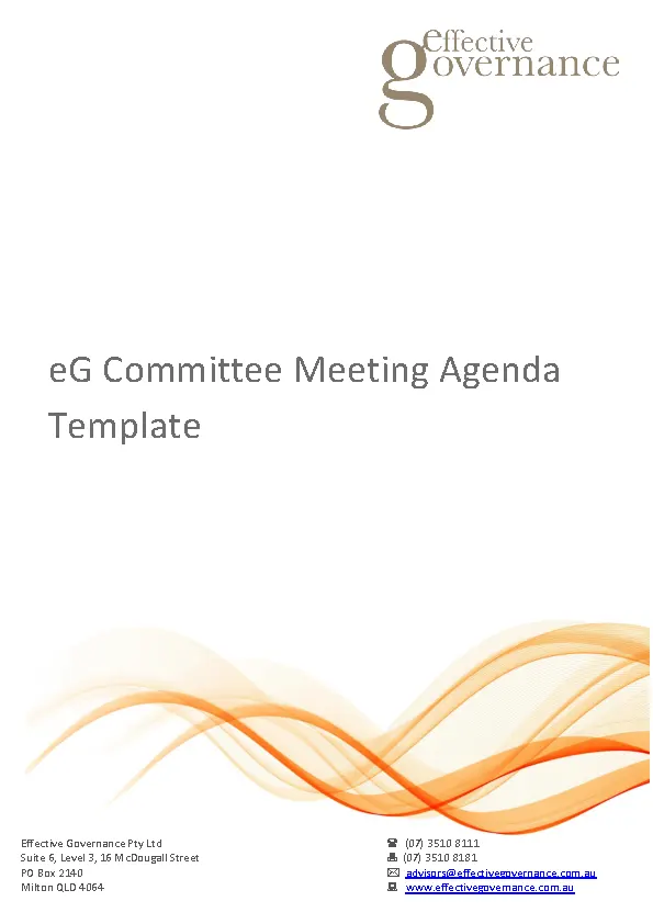 Commitee Meeting Agenda Template