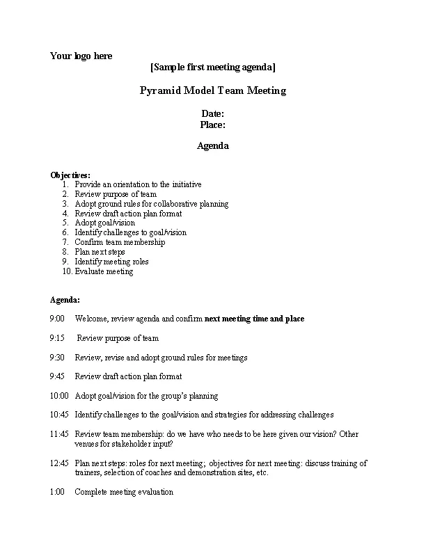 Committee Meeting Agenda Template For Staff Coaching Sample PDFSimpli