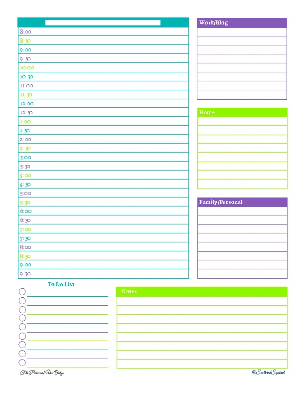 Common Personalized Daily Planner
