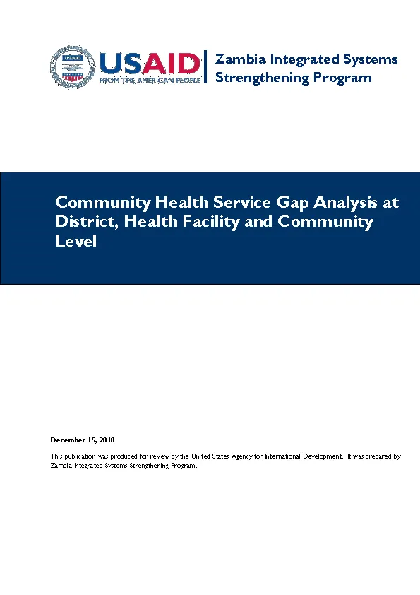 Community Health Care Gap Analysis
