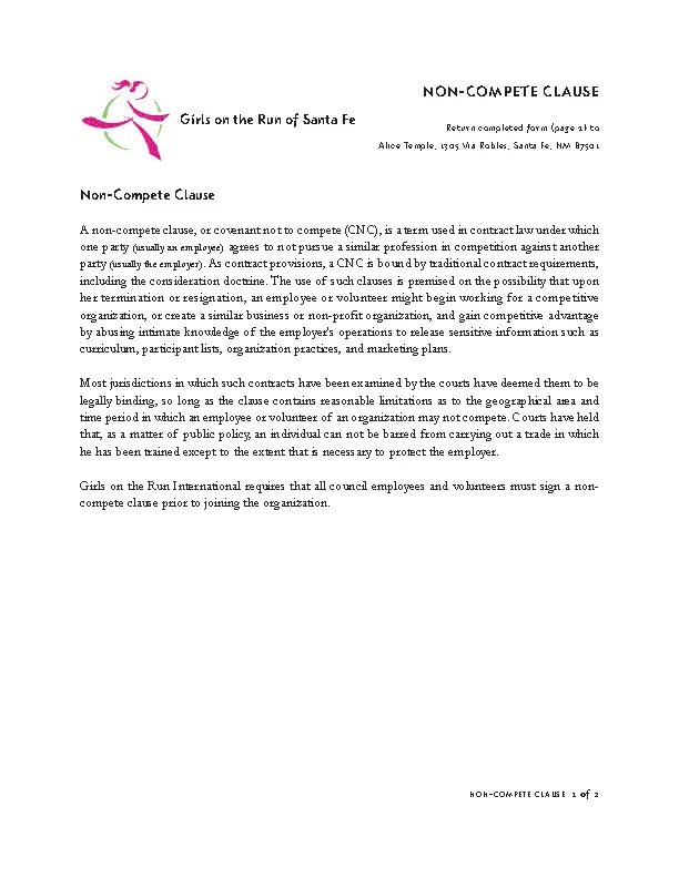 Company Non Compete Agreement Pdfsimpli