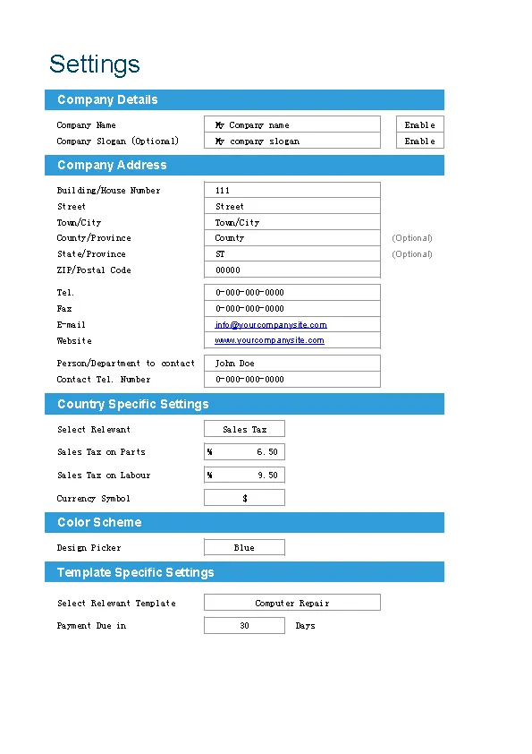 Computer Repair Invoice Template PDFSimpli