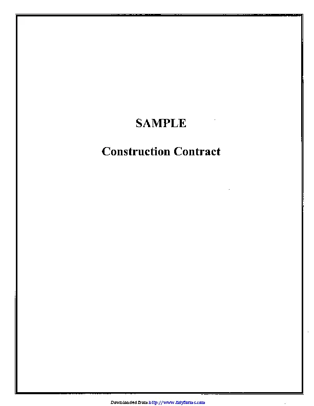 Construction Contract Template 3