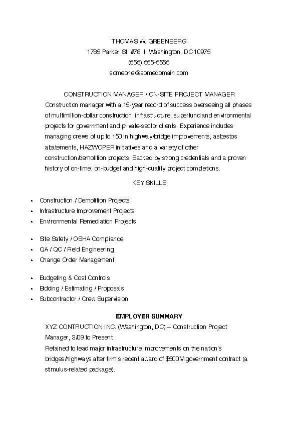 Construction Manager Resume Sample - Construction Manager Resume Sample.webp