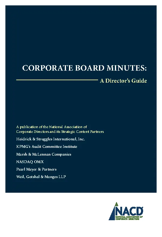 Corporate Board Minutes