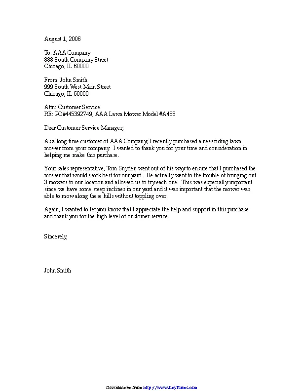 Customer Thank You Letter Template PDFSimpli