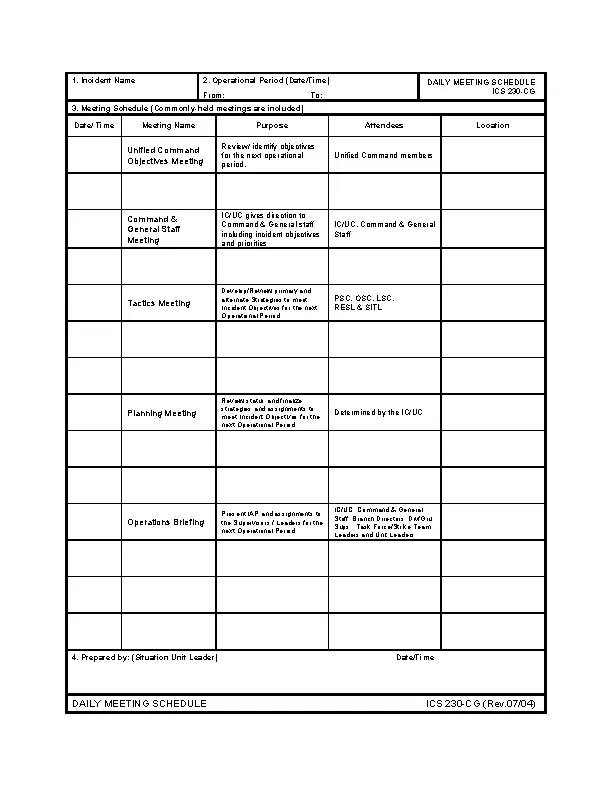 Daily Meeting Schedule Template Pdf Format - PDFSimpli